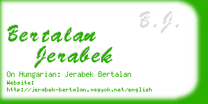 bertalan jerabek business card